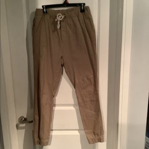 Beige mens cotton pants